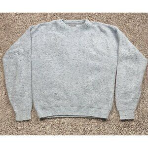 Vintage Le Tigre Sweater Blue Speckled Knit Men’s L USA Made‎ Crew Neck Pullover
